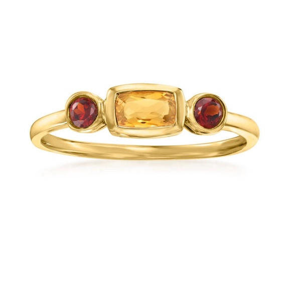 Ross Simons Jewelry - 14k Yellow Gold Citrine and Garnet Ring size 7